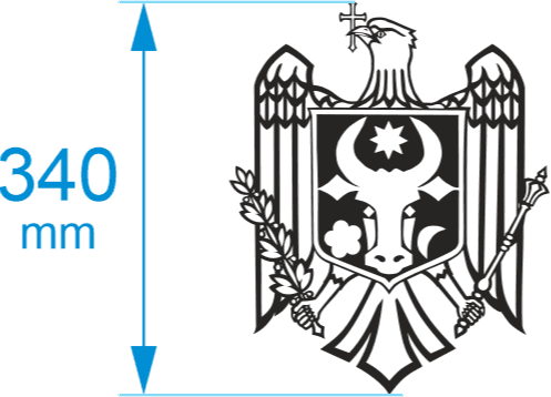 Герб Молдовы, высота 34см